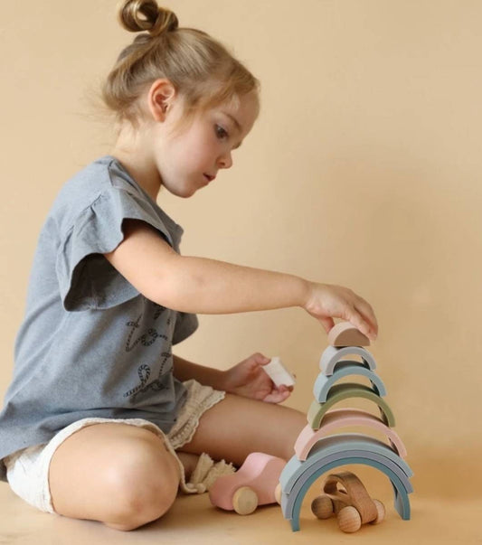 Silicone Rainbow Stacker Toy