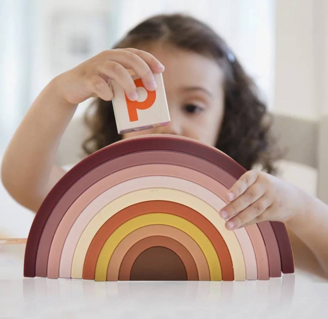 Silicone Rainbow Stacker Toy