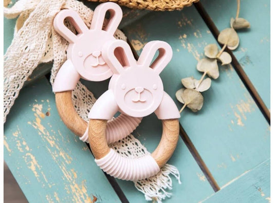 wooden / silicone teethers bunny