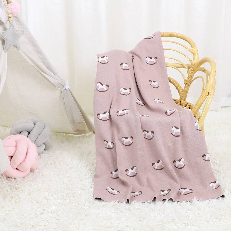 Knitted Baby Blanket - Rocking Horse