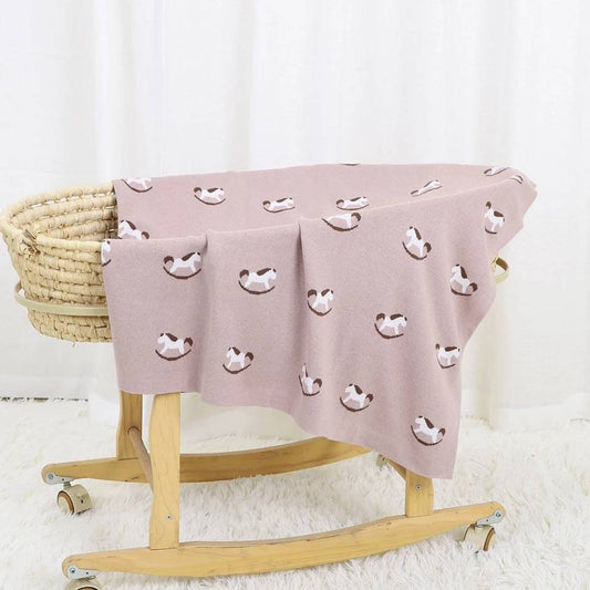 Knitted Baby Blanket - Rocking Horse