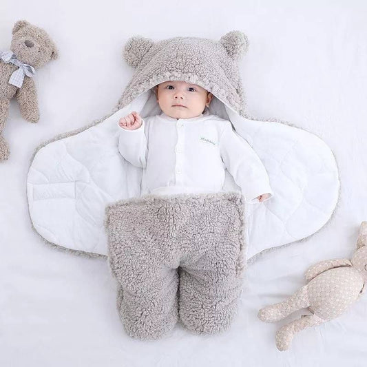 baby bear blanket/wrap, bear all in one