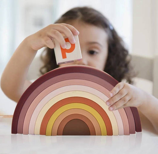 Silicone Rainbow Stacker Toy