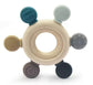 wooden / silicone sensory teether pastel 2