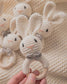 bunny crochet/teething rattle