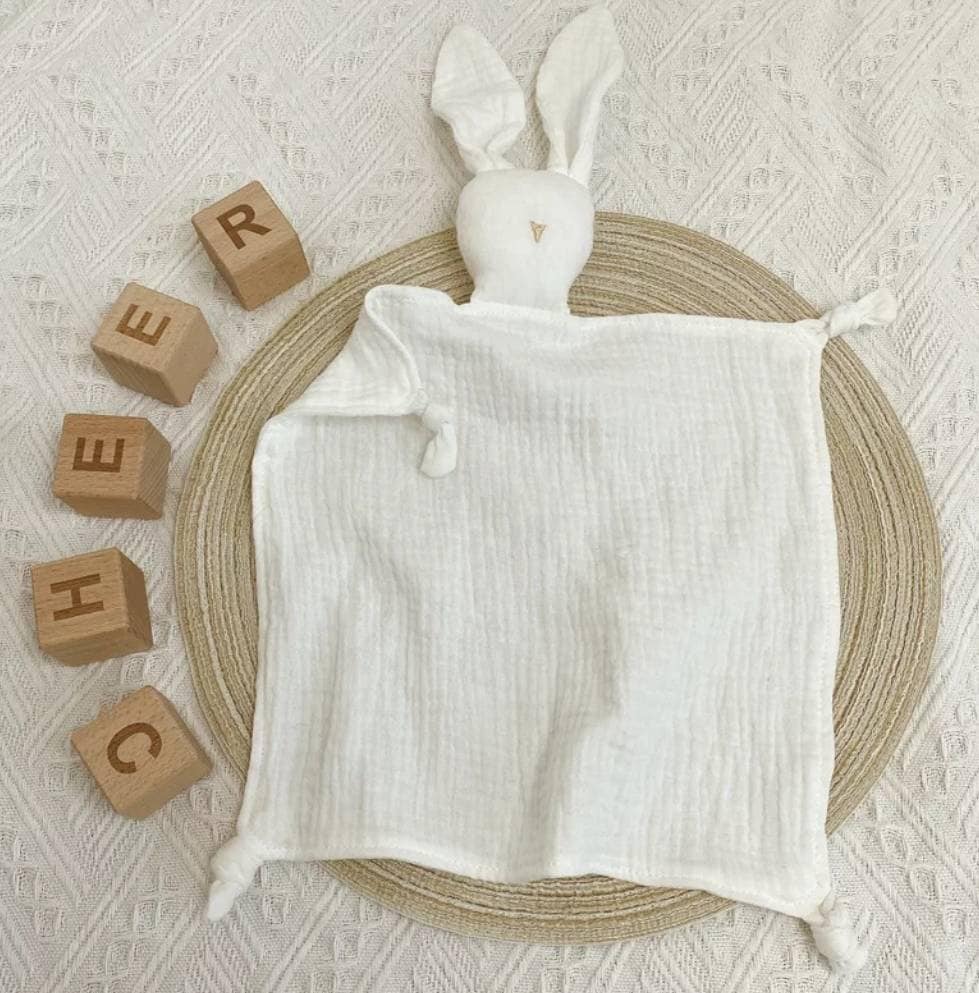 muslin bunny comforter white