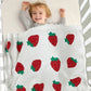 Knitted baby blanket - Strawberry