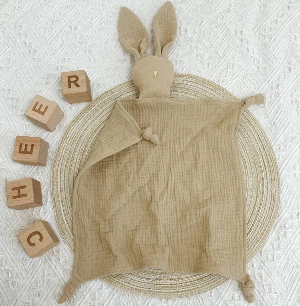 muslin bunny comforter beige